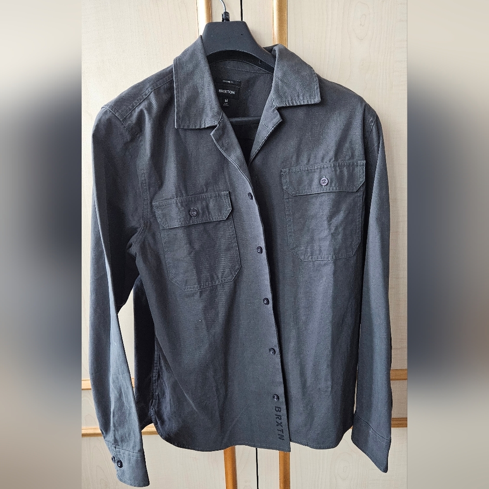 Brixton Bowery Surplus LS Overshirt Men Washed Black